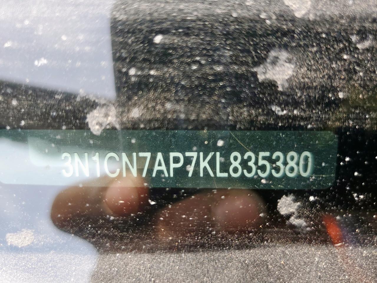 2019 Nissan Versa S VIN: 3N1CN7AP7KL835380 Lot: 82272145