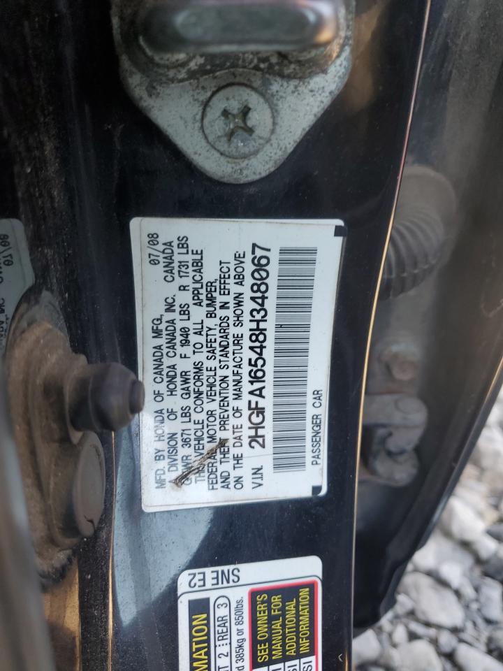 2008 Honda Civic Lx VIN: 2HGFA16548H348067 Lot: 84828195