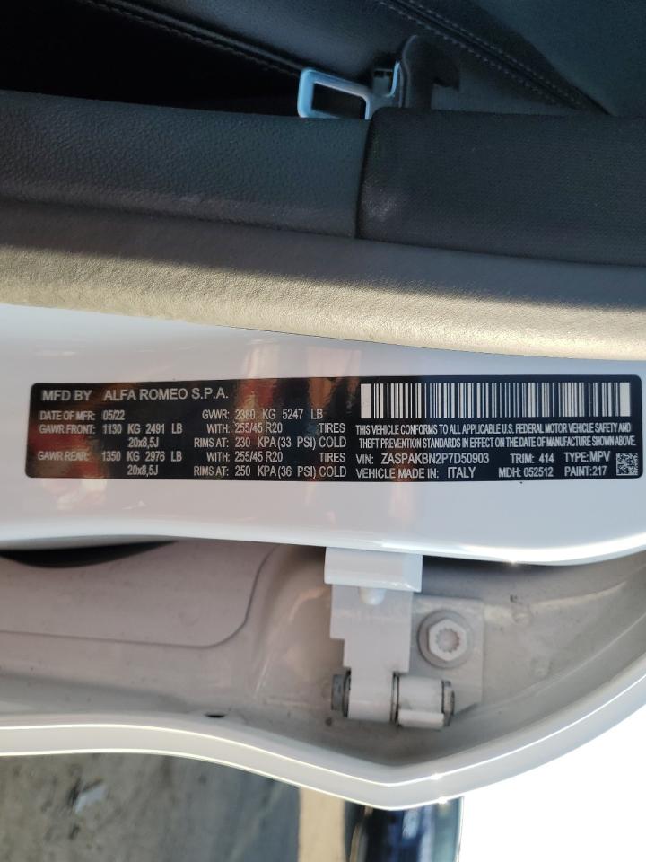 2023 Alfa Romeo Stelvio Ti VIN: ZASPAKBN2P7D50903 Lot: 82186585