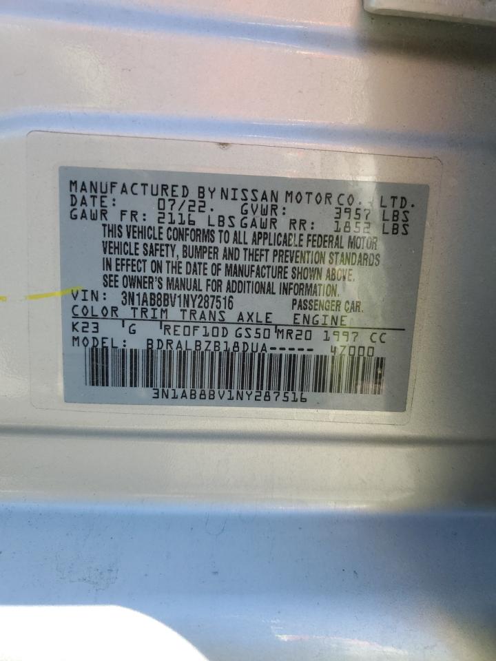 2022 Nissan Sentra S VIN: 3N1AB8BV1NY287516 Lot: 90493765