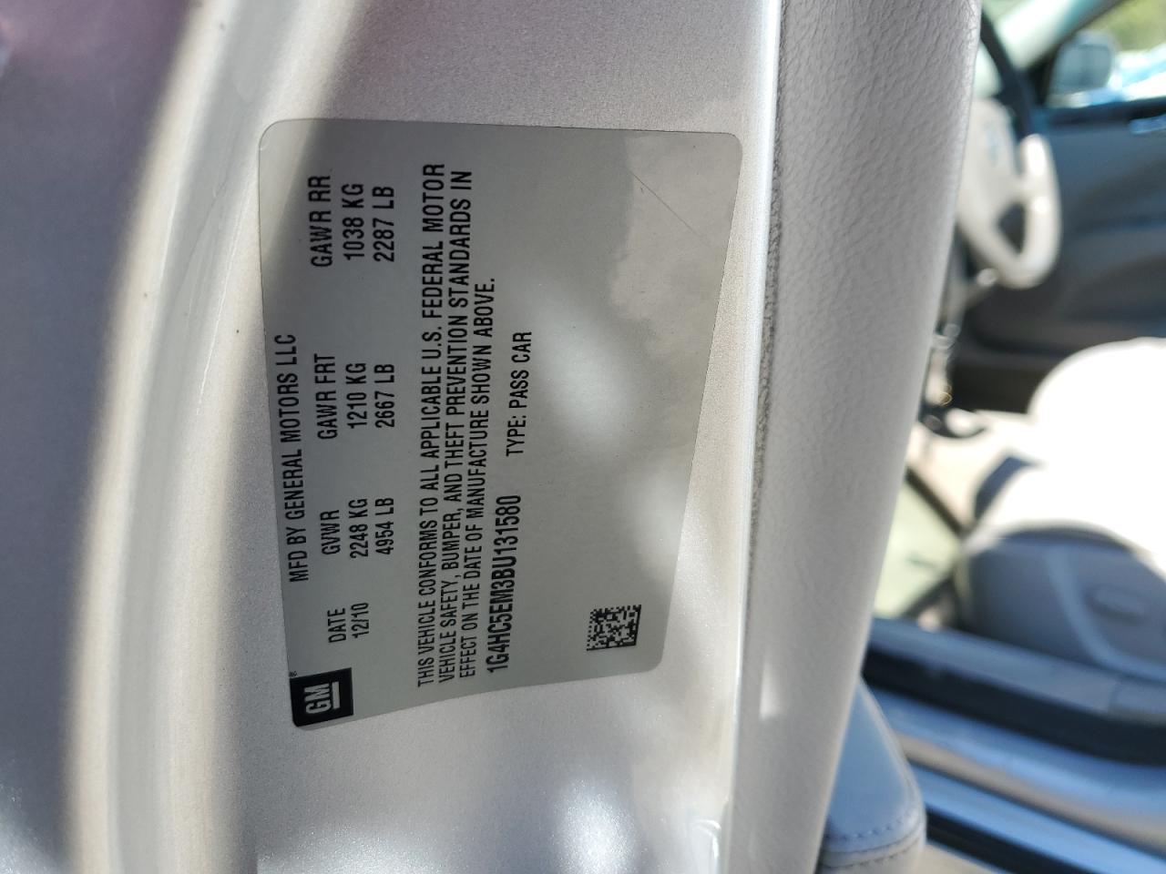 2011 Buick Lucerne Cxl VIN: 1G4HC5EM3BU131580 Lot: 89577405