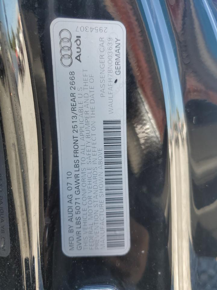 2011 Audi A5 Premium Plus VIN: WAULFAFH7BN003639 Lot: 86545275