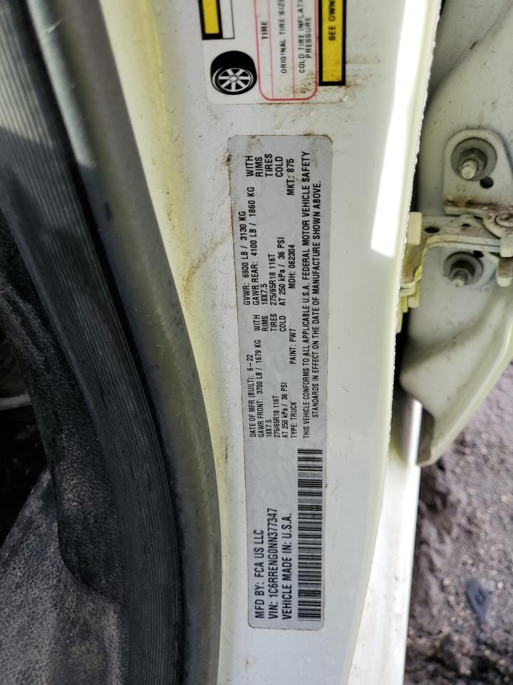 2022 Ram 1500 Tradesman VIN: 1C6RRENG0NN377347 Lot: 89706995