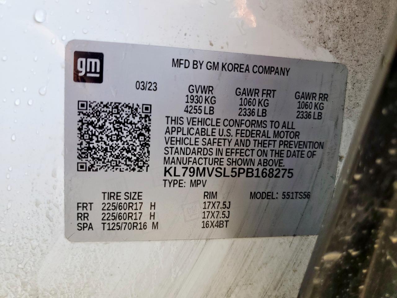 2023 Chevrolet Trailblazer Activ VIN: KL79MVSL5PB168275 Lot: 84808115