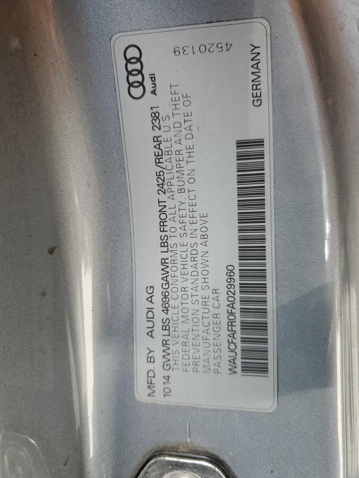 2015 Audi A5 Premium VIN: WAUCFAFR0FA029960 Lot: 85202485