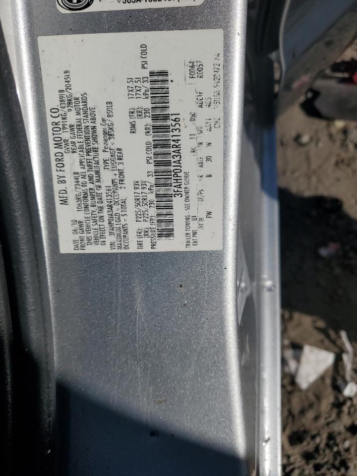 2010 Ford Fusion Sel VIN: 3FAHP0JA3AR413561 Lot: 84866335