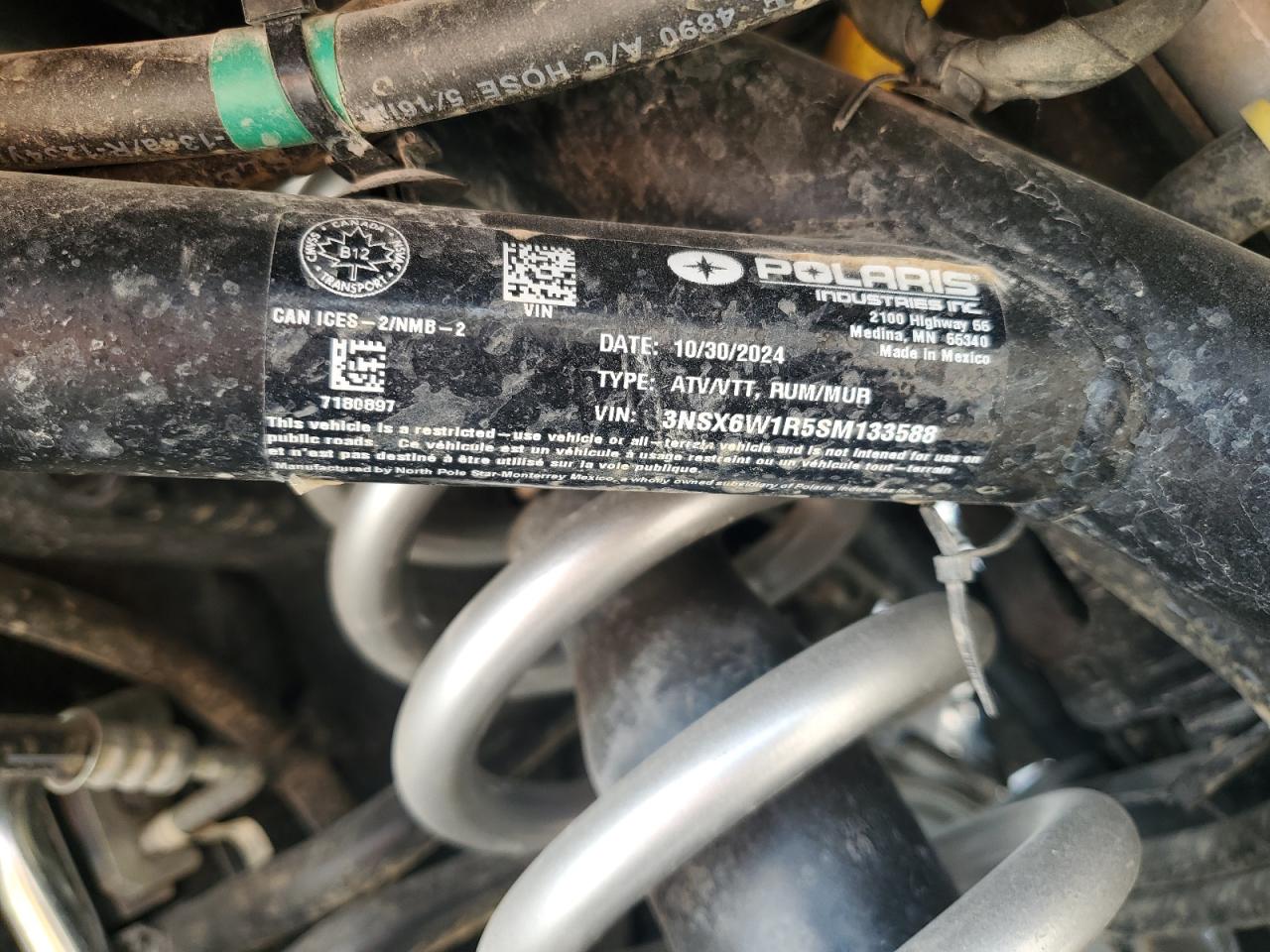 2025 Polaris Ranger Crew VIN: 3NSX6W1R5SM133588 Lot: 84446045