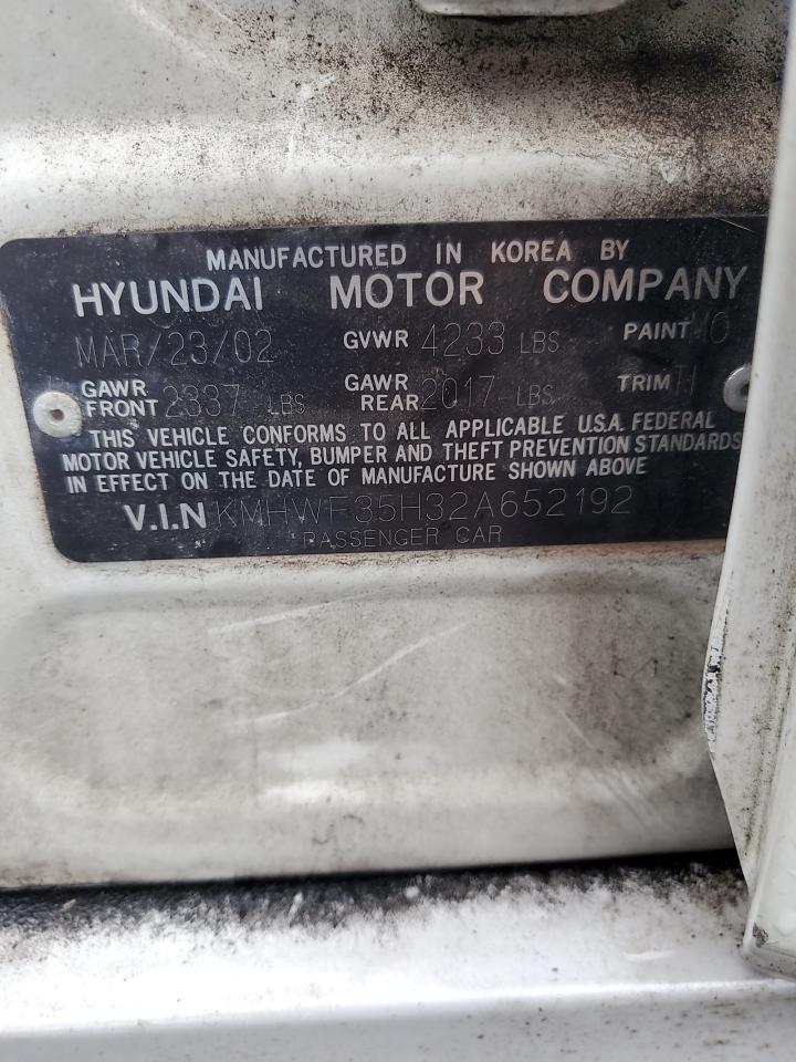 2002 Hyundai Sonata Gls VIN: KMHWF35H32A652192 Lot: 85077495
