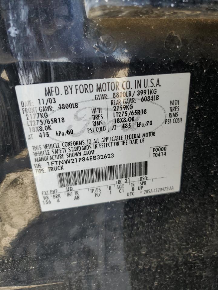 2004 Ford F250 Super Duty VIN: 1FTNW21P84EB32623 Lot: 81877745
