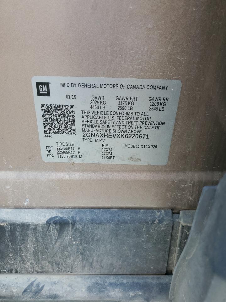 2019 Chevrolet Equinox Ls VIN: 2GNAXHEVXK6220671 Lot: 84987525