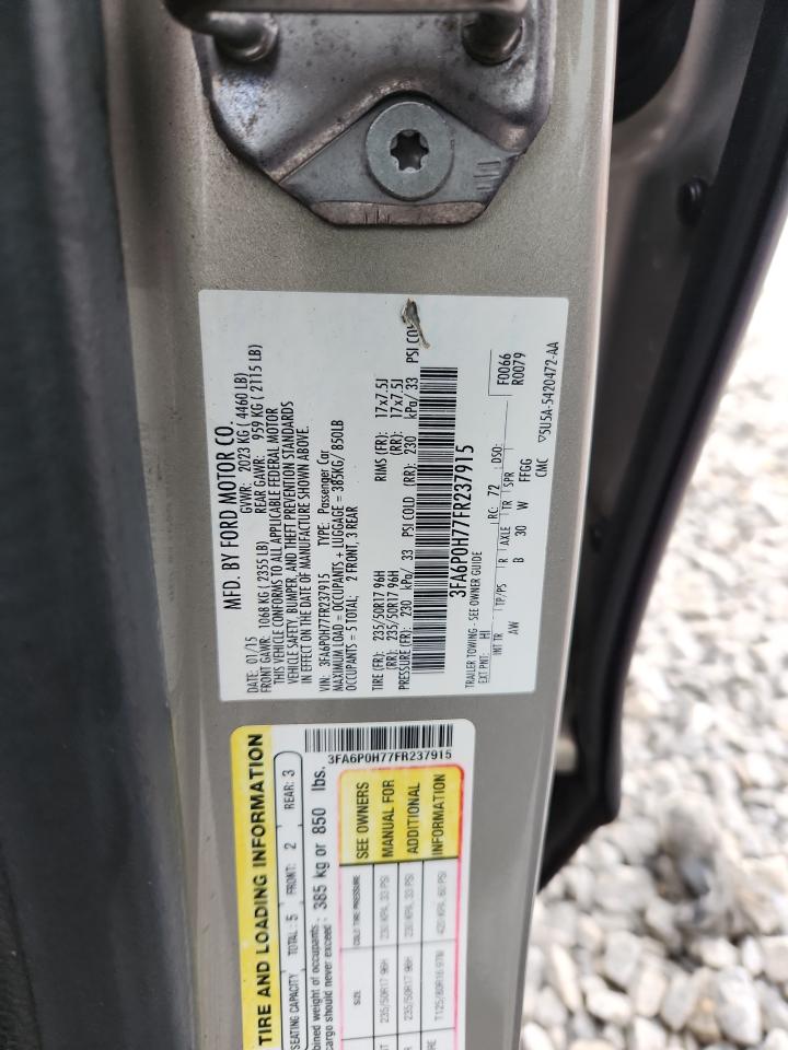 2015 Ford Fusion Se VIN: 3FA6P0H77FR237915 Lot: 93587165