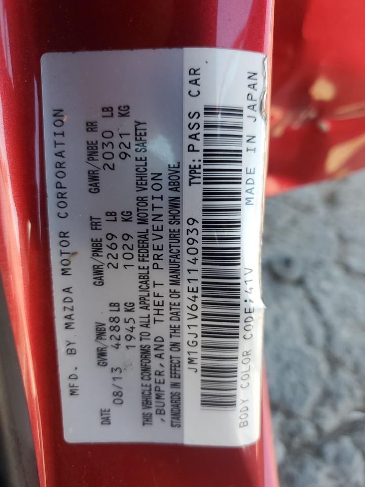 2014 Mazda 6 Touring VIN: JM1GJ1V64E1140939 Lot: 82740065