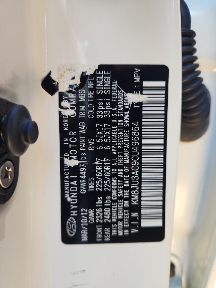 2012 Hyundai Tucson Gls VIN: KM8JU3AC9CU496864 Lot: 82429855