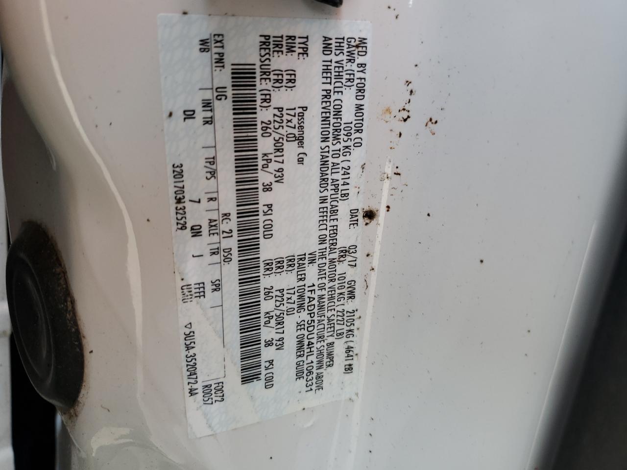 2017 Ford C-Max Titanium VIN: 1FADP5DU4HL106331 Lot: 82328615