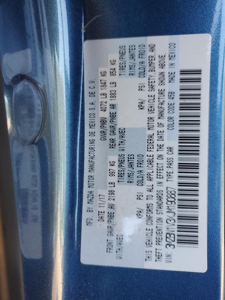 2018 Mazda 3 Touring VIN: 3MZBN1V3XJM190887 Lot: 82514425