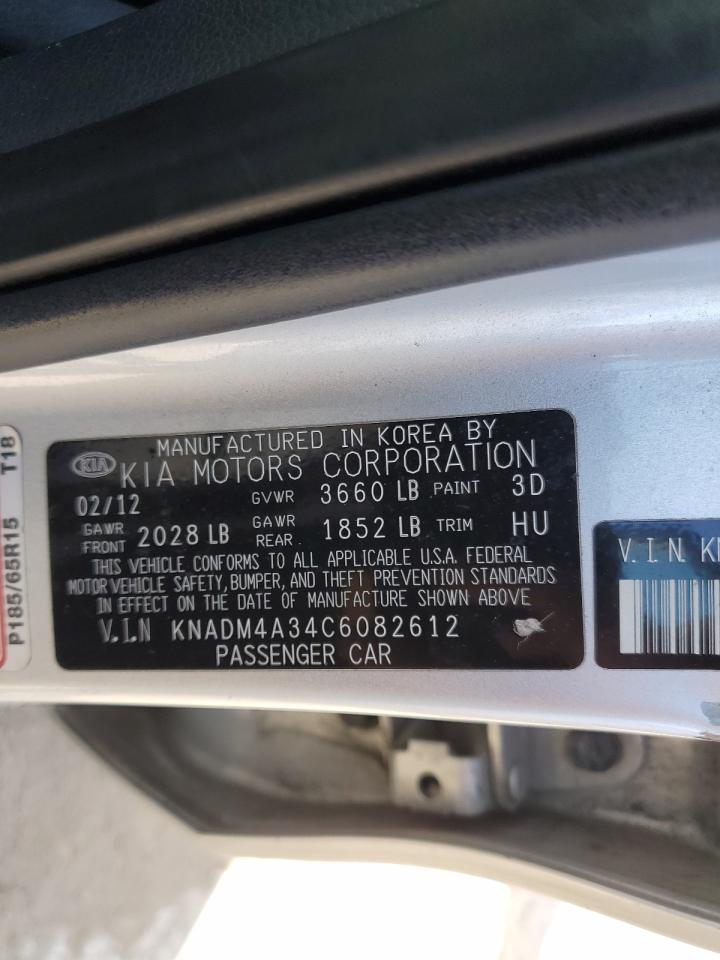 2012 Kia Rio Lx VIN: KNADM4A34C6082612 Lot: 84978865
