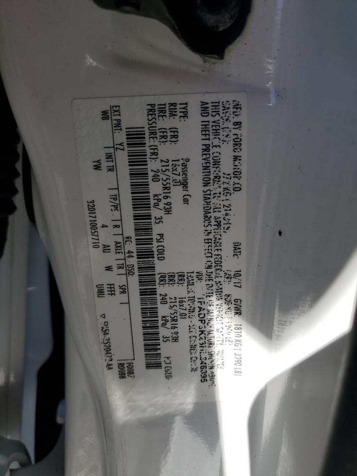 2017 Ford Focus Se VIN: 1FADP3K23HL346895 Lot: 85887635