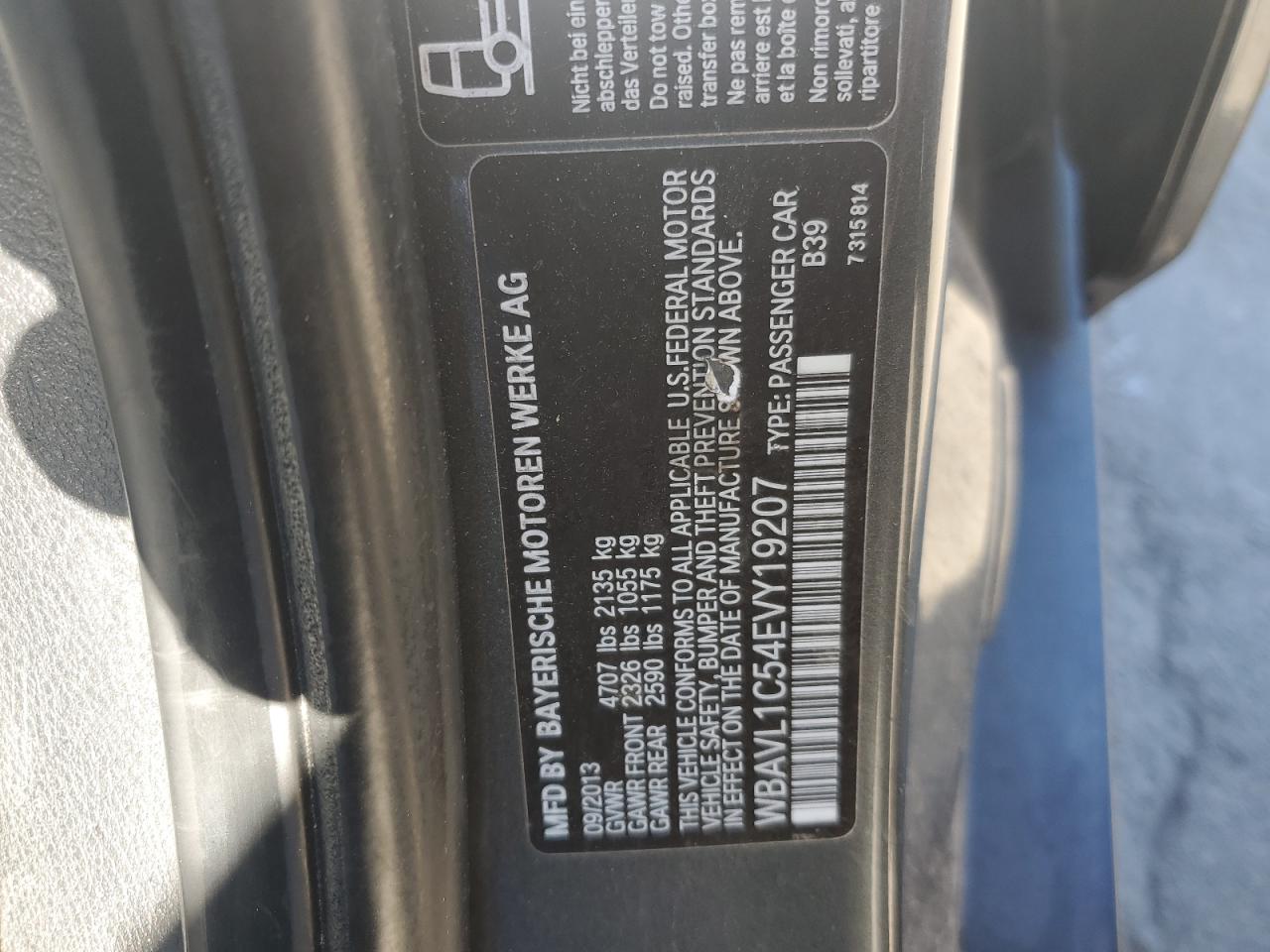 2014 BMW X1 xDrive28I VIN: WBAVL1C54EVY19207 Lot: 87016205