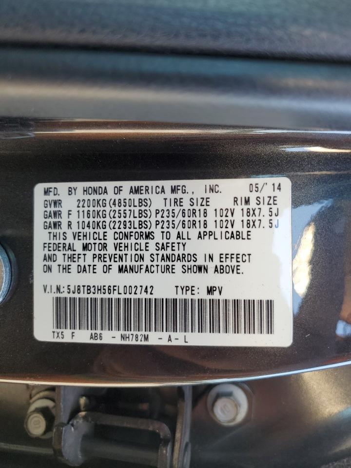 2015 Acura Rdx Technology VIN: 5J8TB3H56FL002742 Lot: 86290835