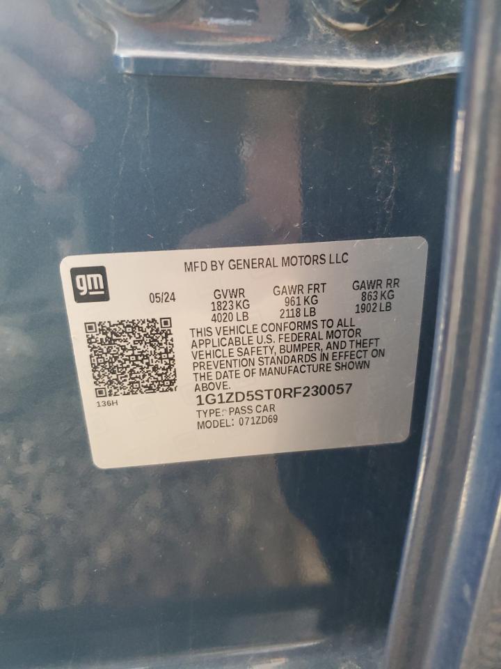 2024 Chevrolet Malibu Lt VIN: 1G1ZD5ST0RF230057 Lot: 84966385