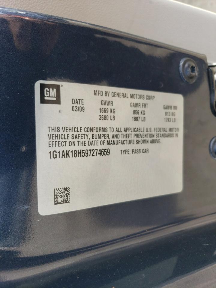 2009 Chevrolet Cobalt Ls VIN: 1G1AK18H597274659 Lot: 84219915