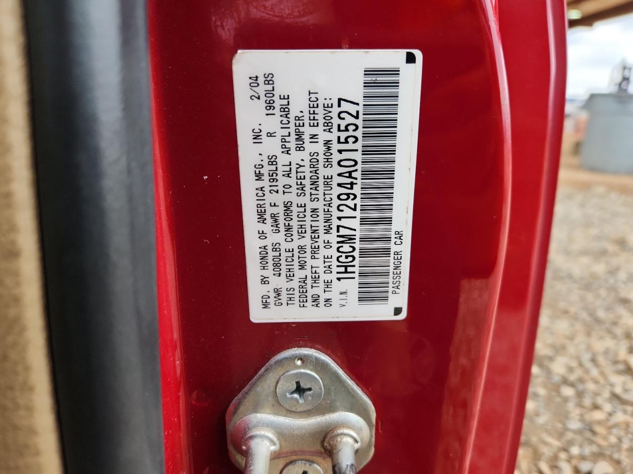 2004 Honda Accord Lx VIN: 1HGCM71294A015527 Lot: 85730995