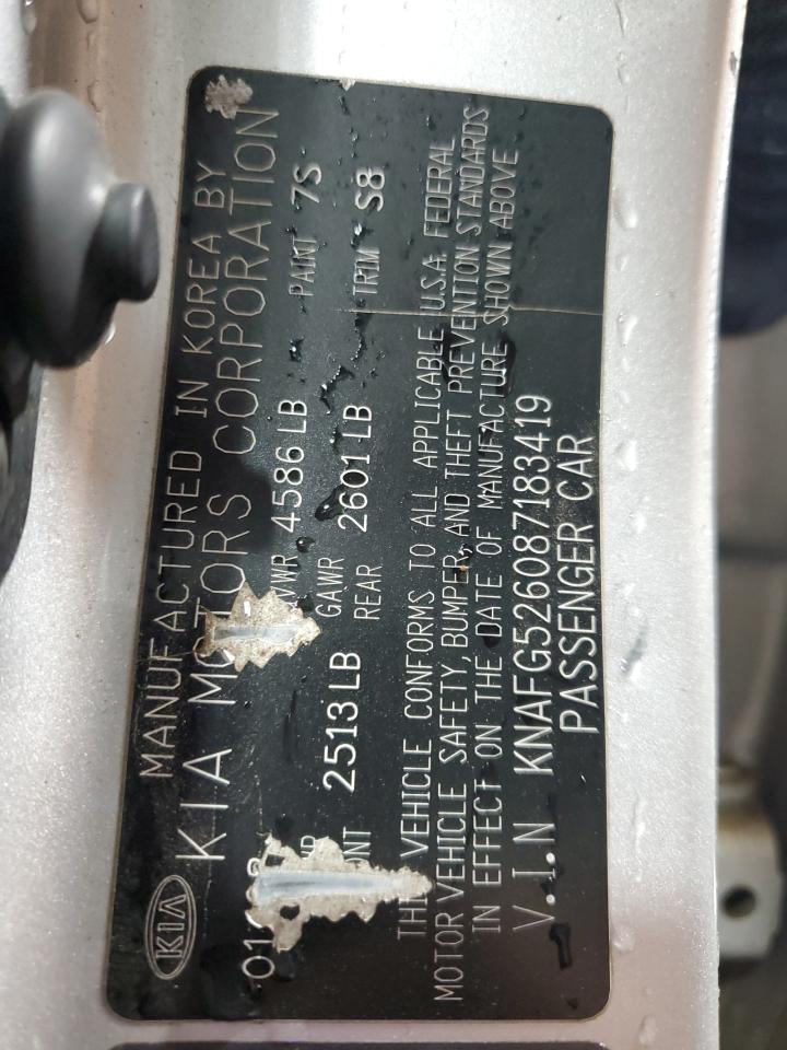 2008 Kia Rondo Lx VIN: KNAFG526087183419 Lot: 86502765