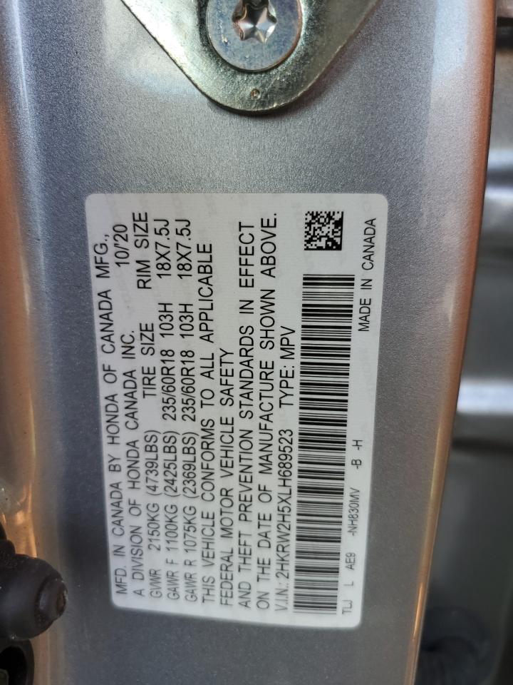 2020 Honda Cr-V Ex VIN: 2HKRW2H5XLH689523 Lot: 85111685