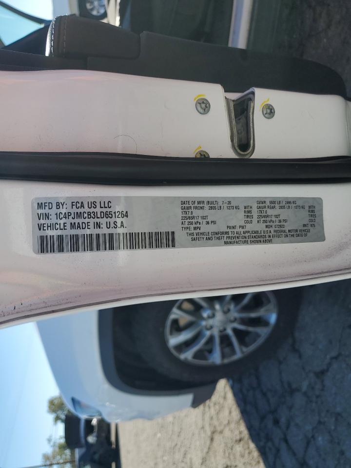 2020 Jeep Cherokee Latitude VIN: 1C4PJMCB3LD651264 Lot: 82531125