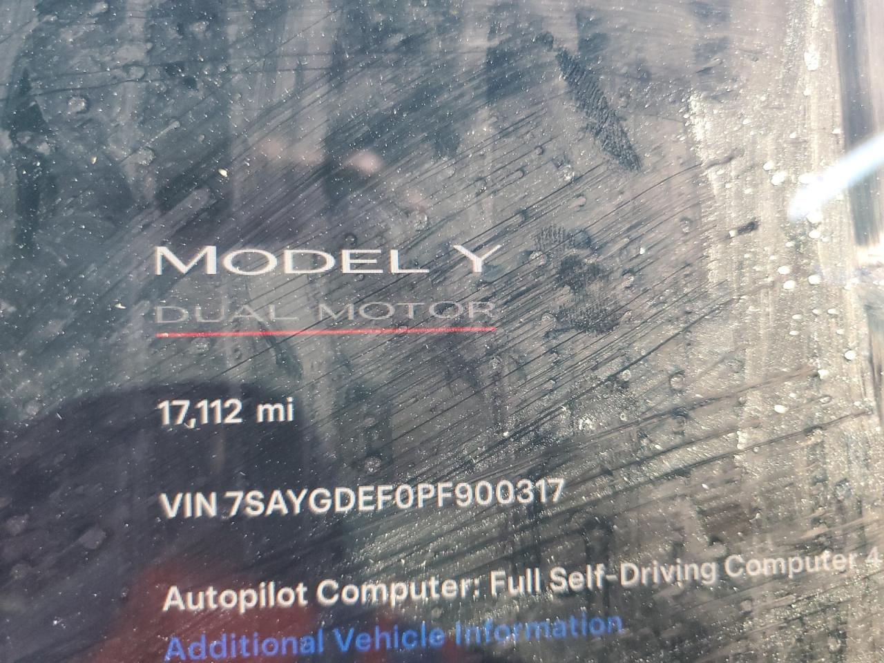 2023 Tesla Model Y VIN: 7SAYGDEF0PF900317 Lot: 82713315