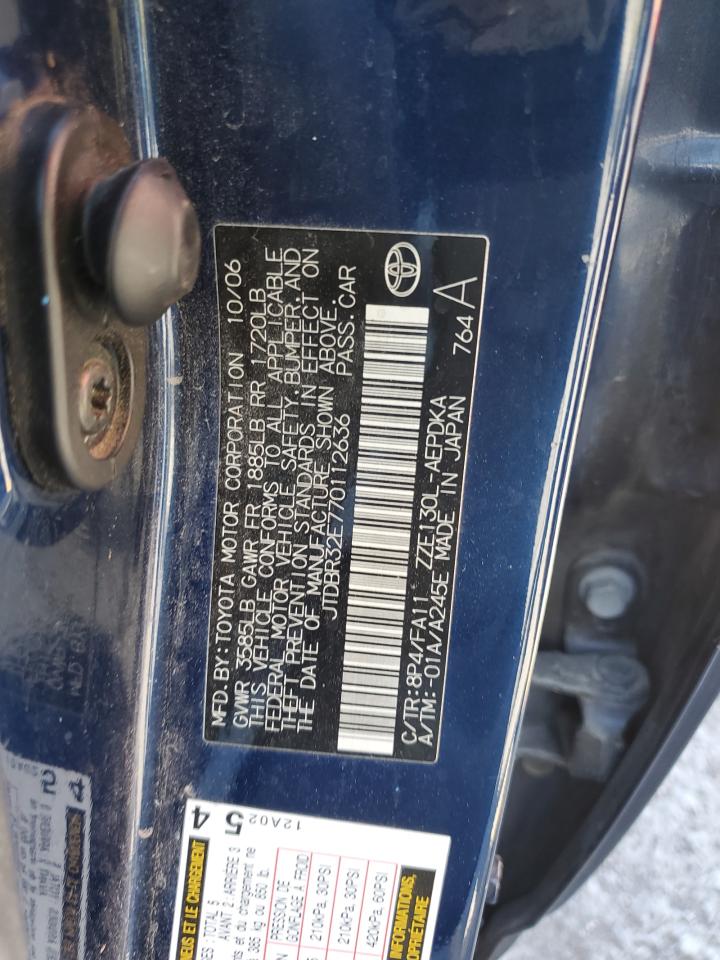 2007 Toyota Corolla Ce VIN: JTDBR32E770112636 Lot: 86336675