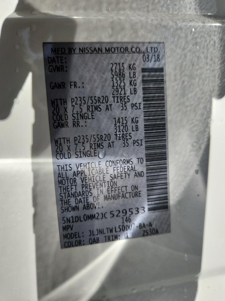 2018 Infiniti Qx60 VIN: 5N1DL0MM2JC529533 Lot: 85366425