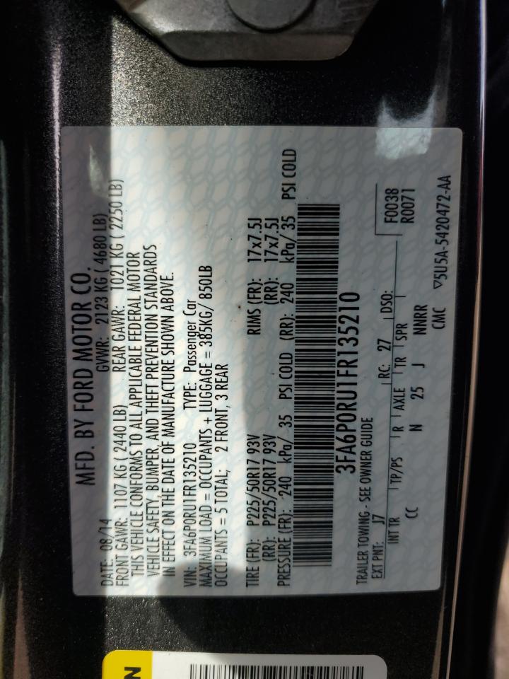 2015 Ford Fusion Titanium Hev VIN: 3FA6P0RU1FR135210 Lot: 82242475