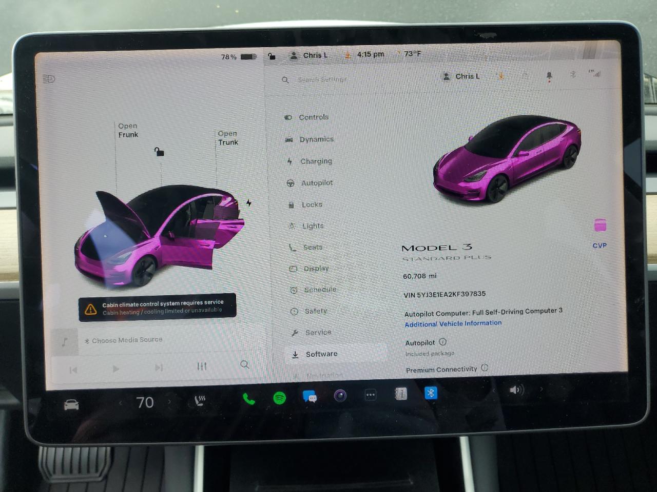 2019 Tesla Model 3 VIN: 5YJ3E1EA2KF397835 Lot: 86504615