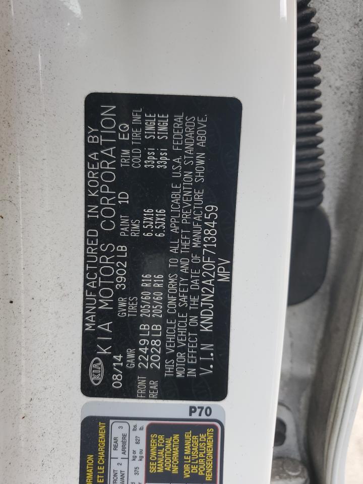 2015 Kia Soul VIN: KNDJN2A20F7138459 Lot: 85471625