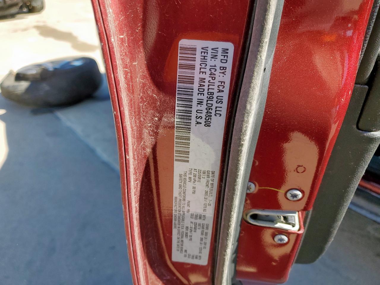 2020 Jeep Cherokee Latitude Plus VIN: 1C4PJLLB9LD648508 Lot: 82143335