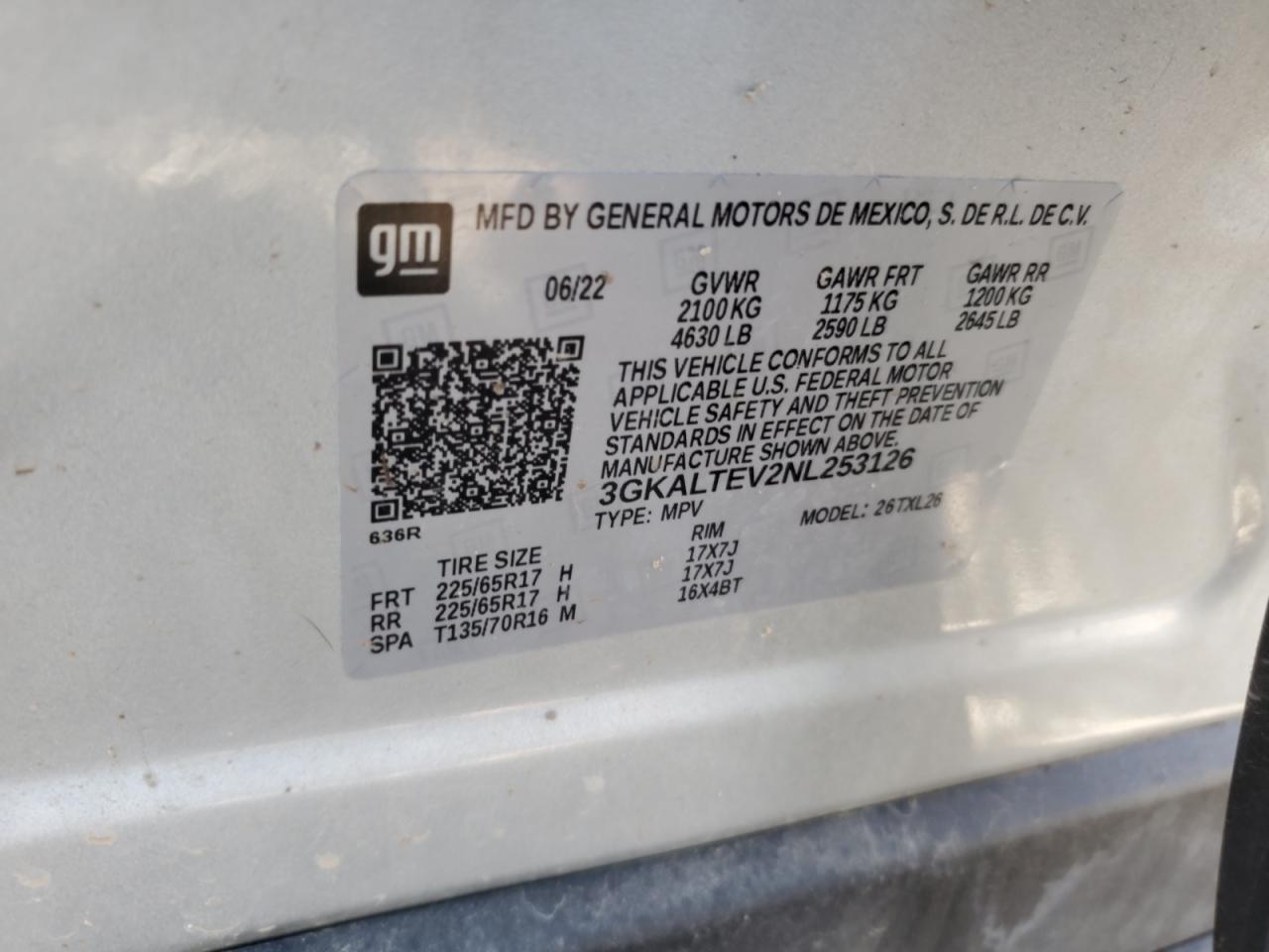 2022 GMC Terrain Sle VIN: 3GKALTEV2NL253126 Lot: 82414105