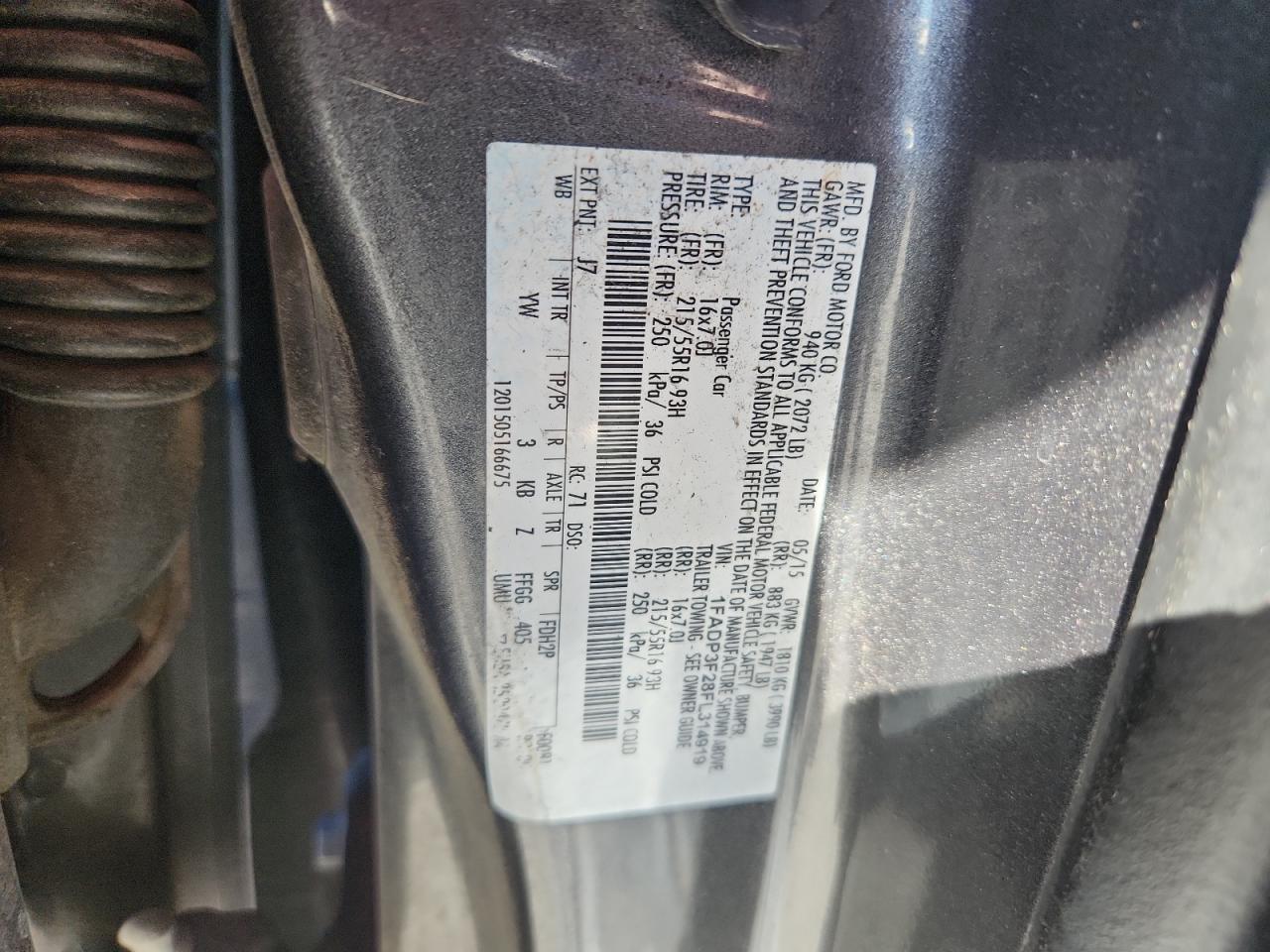 2015 Ford Focus Se VIN: 1FADP3F28FL314919 Lot: 82295975