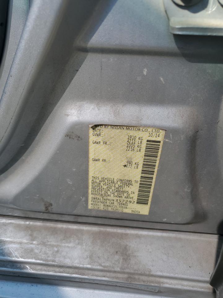 2015 Nissan Altima 2.5 VIN: 1N4AL3APXFN357292 Lot: 85533425