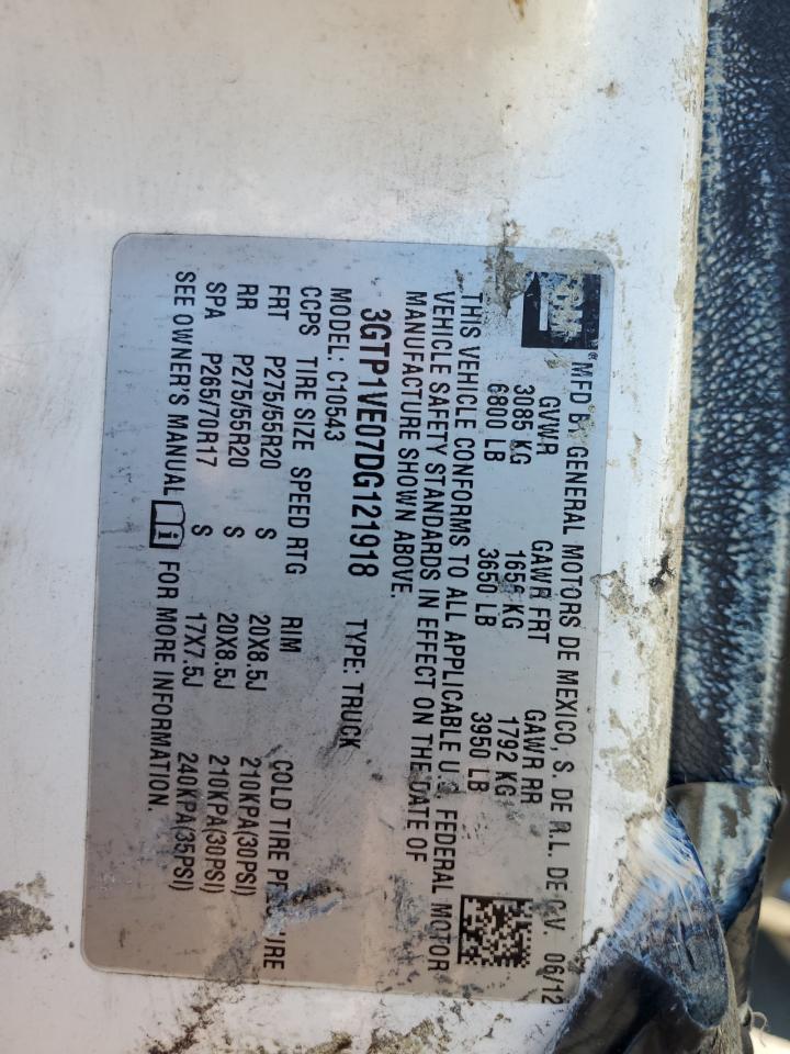 2013 GMC Sierra C1500 Sle VIN: 3GTP1VE07DG121918 Lot: 85128845