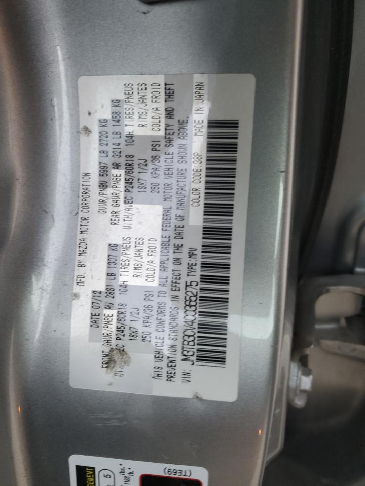 2012 Mazda Cx-9 VIN: JM3TB3CV4C0365275 Lot: 90771015