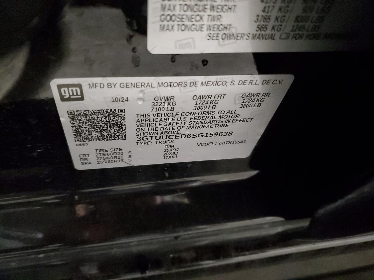 2025 GMC Sierra K1500 Elevation VIN: 3GTUUCED6SG159638 Lot: 82705105