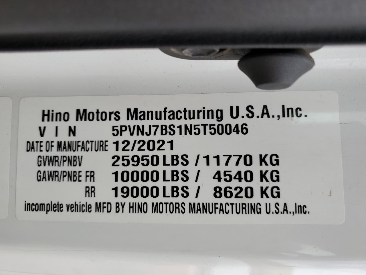 2022 International Mv607 - Semi Truck VIN: 1HTEUMML9NH565817 Lot: 85753575