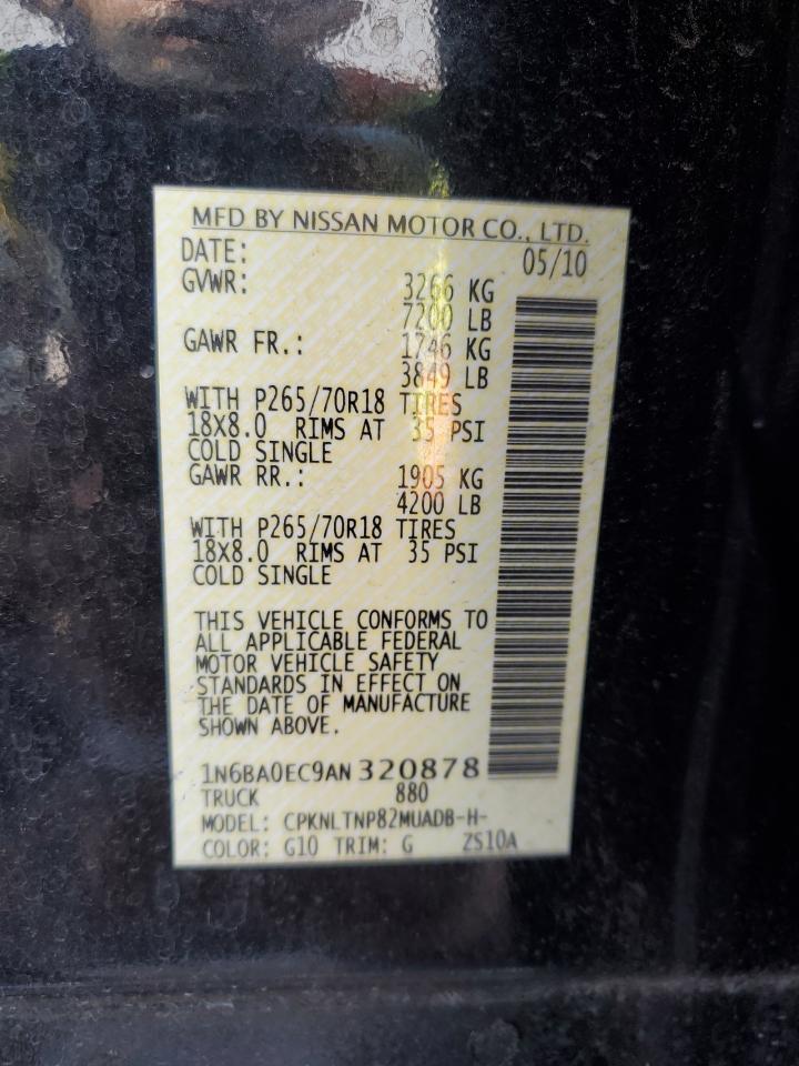 2010 Nissan Titan Xe VIN: 1N6BA0EC9AN320878 Lot: 86140315