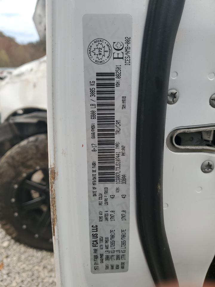 2018 Ram 1500 Slt VIN: 1C6RR7LT3JS107441 Lot: 89877065