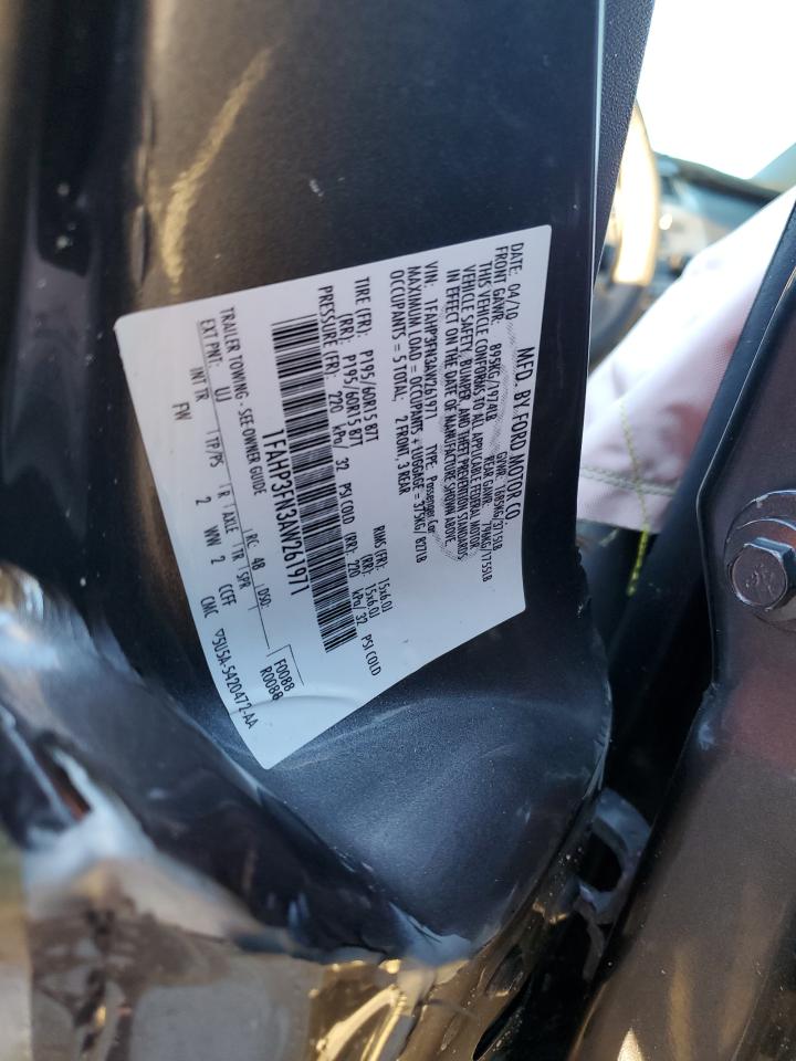 2010 Ford Focus Se VIN: 1FAHP3FN3AW261971 Lot: 86533585