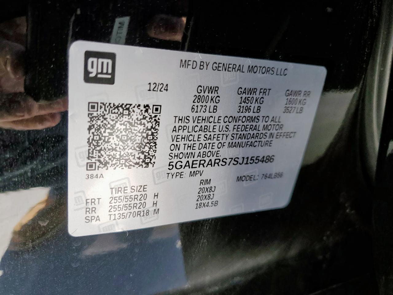 2025 Buick Enclave Preferred VIN: 5GAERARS7SJ155486 Lot: 85399985