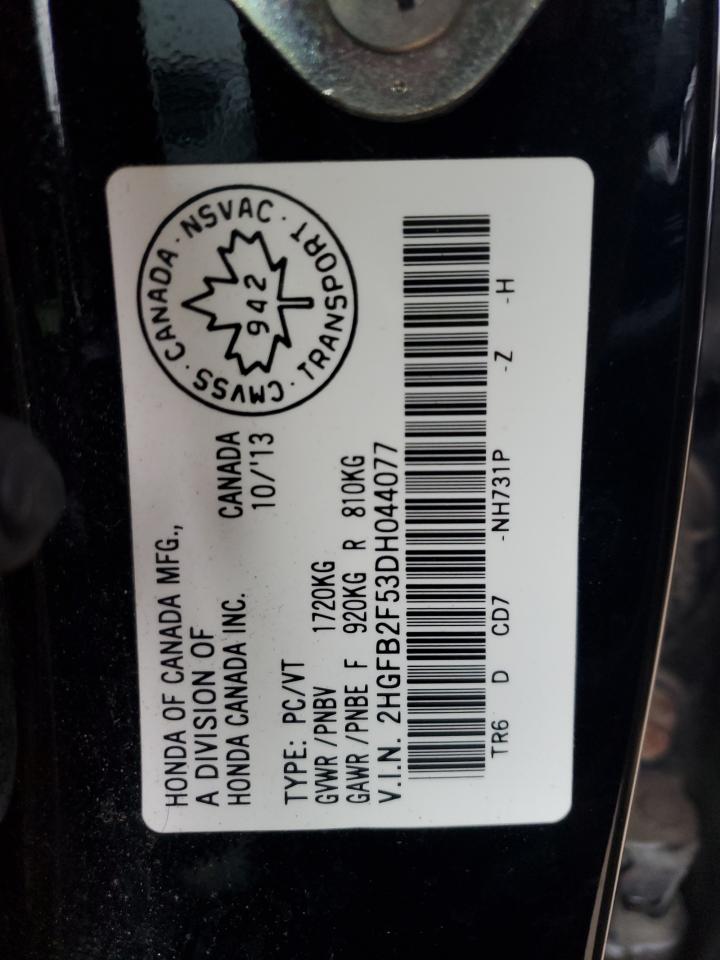 2013 Honda Civic Lx VIN: 2HGFB2F53DH044077 Lot: 90313365