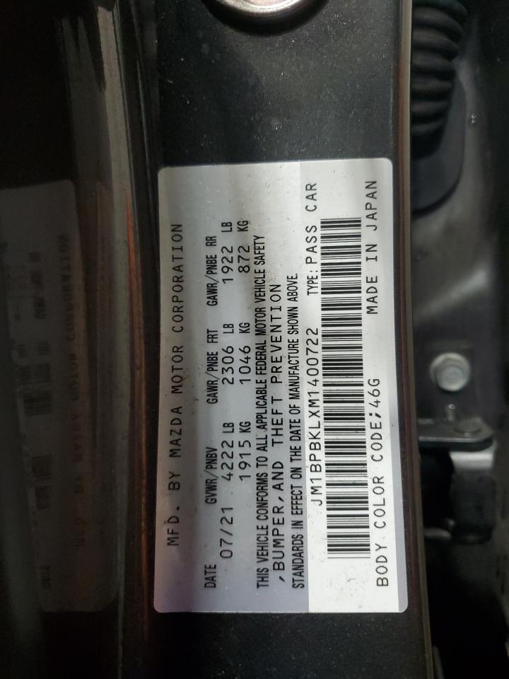 2021 Mazda 3 Select VIN: JM1BPBKLXM1400722 Lot: 89557595