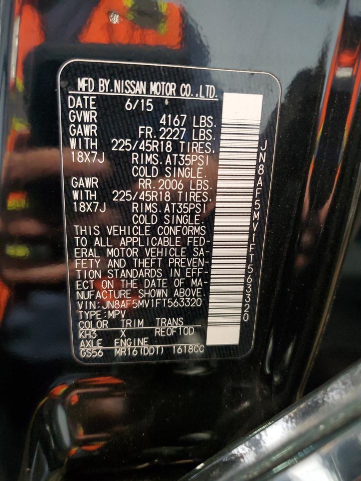 2015 Nissan Juke S VIN: JN8AF5MV1FT563320 Lot: 85198225